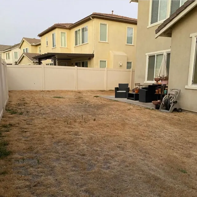 Bare dirt yard before turf in Perris, CA